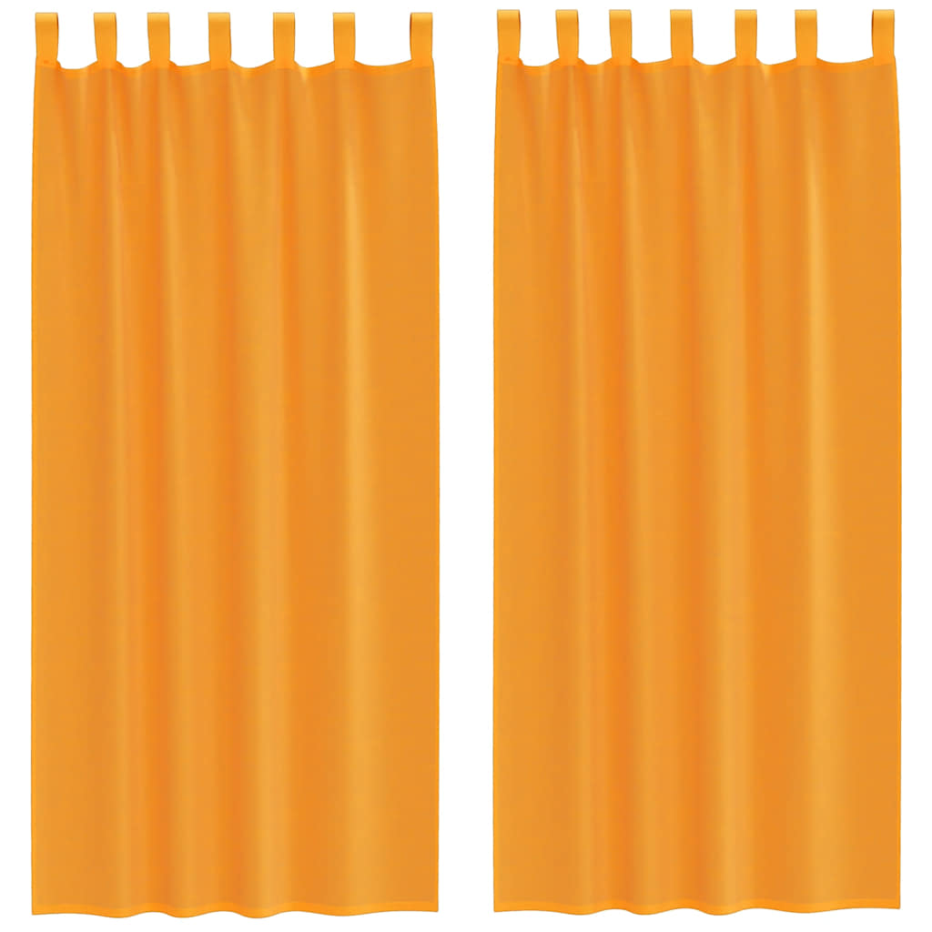 Tende in Voile con Passanti 2 pz Arancio 140x225 cm