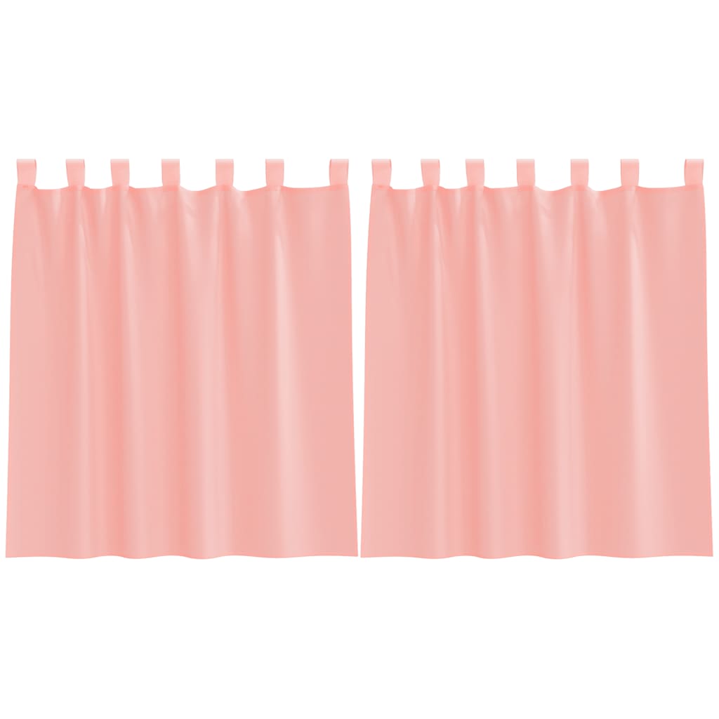 Tende in Voile con Passanti 2 pz Rosa 140x140 cm