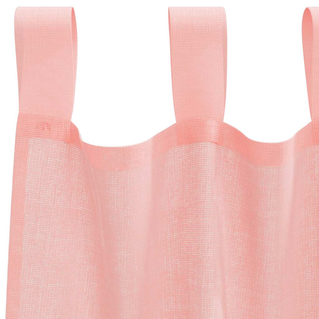 Tende in Voile con Passanti 2 pz Rosa 140x140 cm