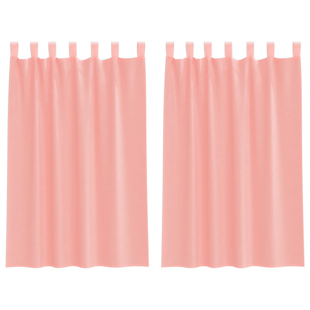 Tende in Voile con Passanti 2 pz Rosa 140x175 cm