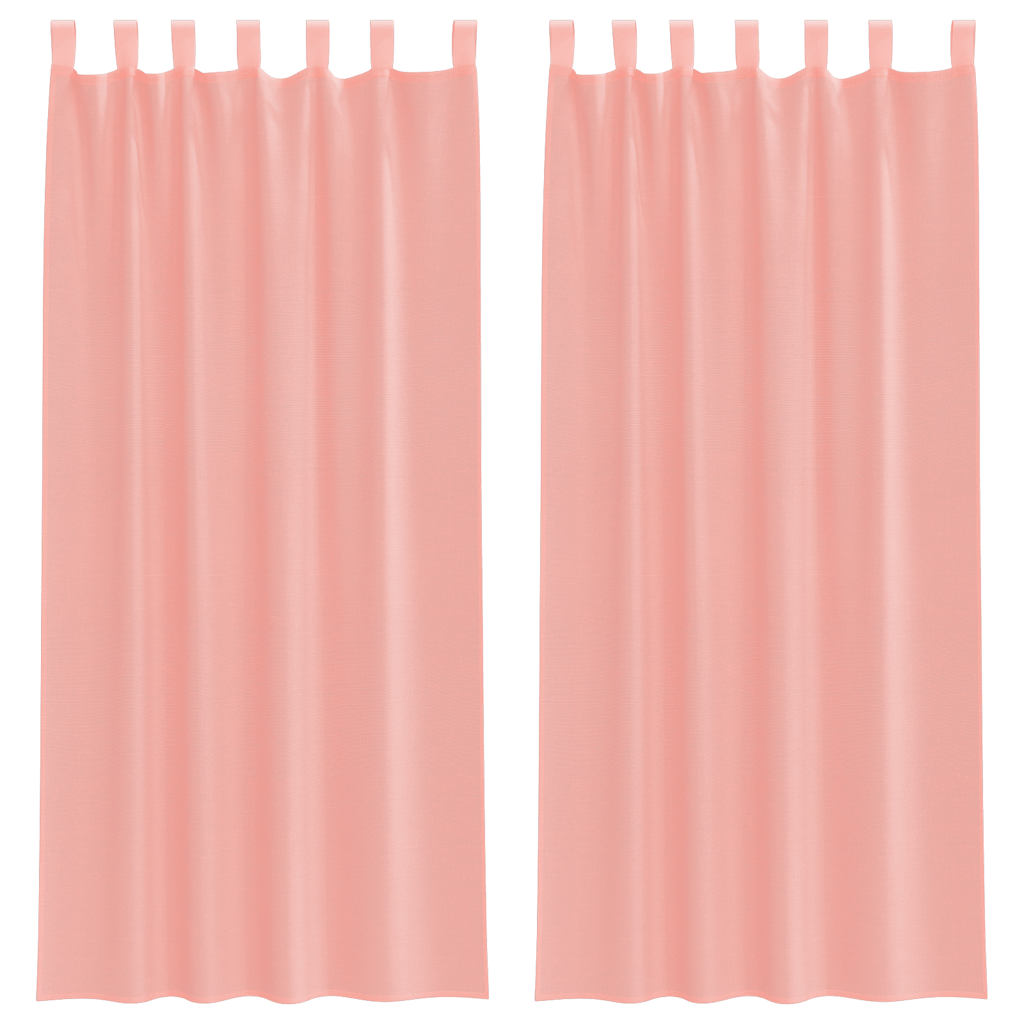 Tende in Voile con Passanti 2 pz Rosa 140x225 cm