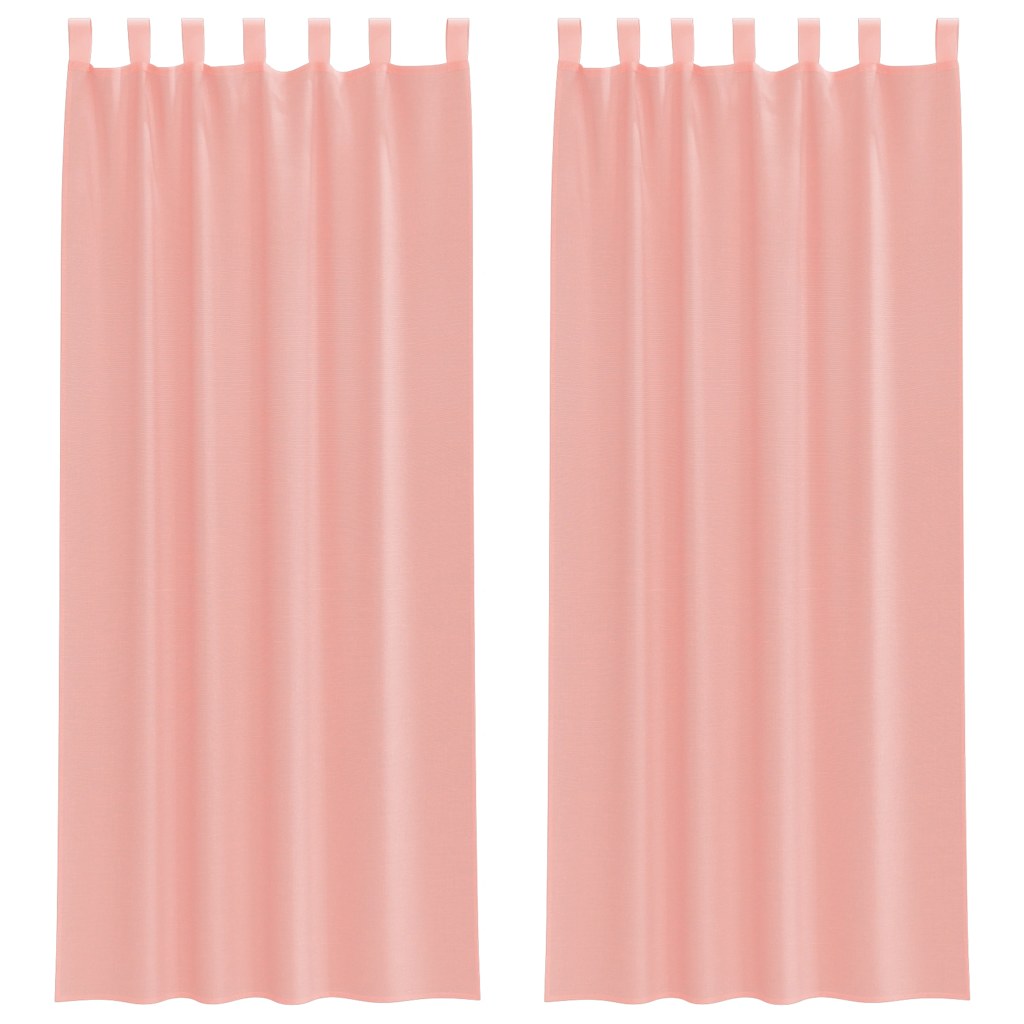Tende in Voile con Passanti 2 pz Rosa 140x260 cm