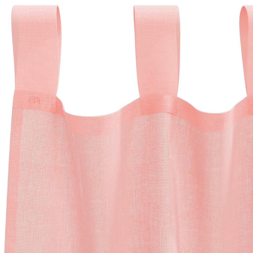 Tende in Voile con Passanti 2 pz Rosa 140x260 cm