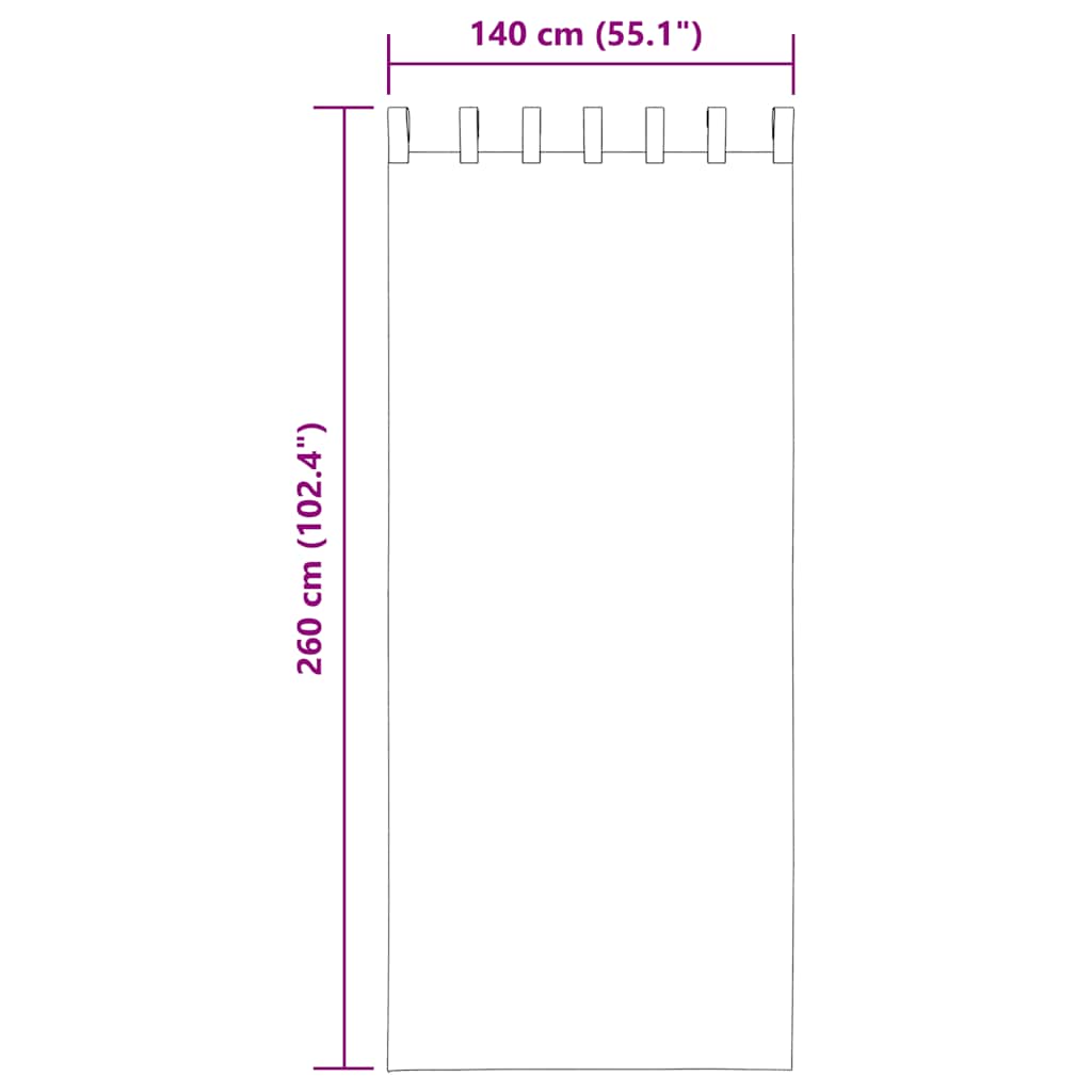 Tende in Voile con Passanti 2 pz Rosa 140x260 cm