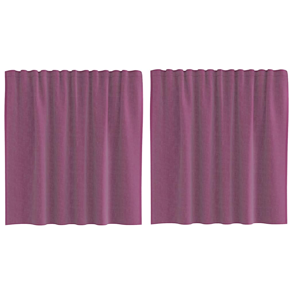 Tende in Voile con Passanti 2 pz Viola 140x140 cm