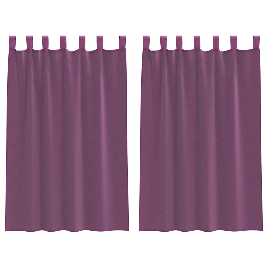 Tende in Voile con Passanti 2 pz Viola 140x175 cm