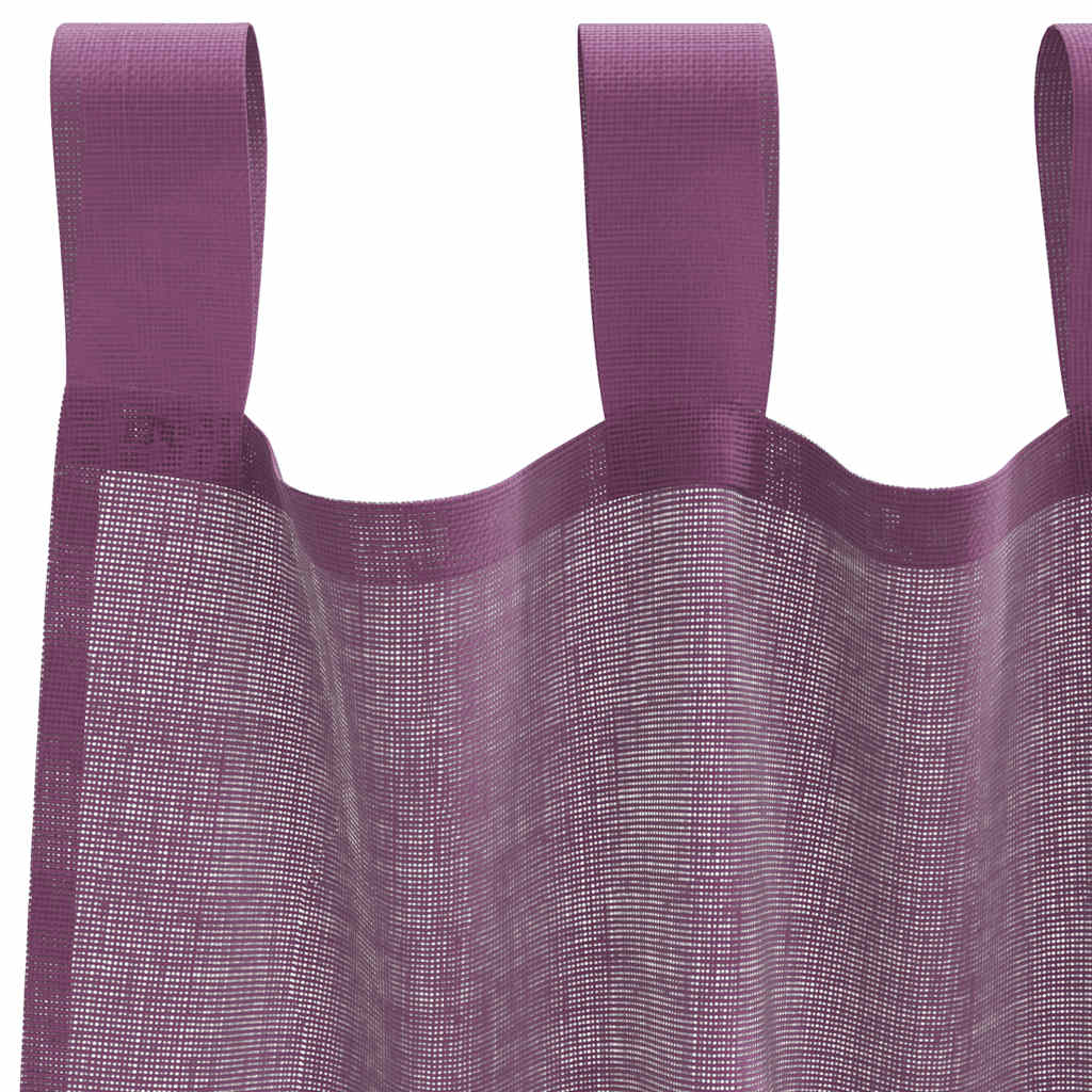 Tende in Voile con Passanti 2 pz Viola 140x175 cm