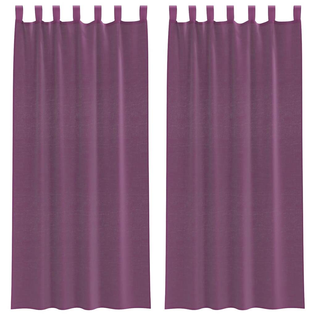 Tende in Voile con Passanti 2 pz Viola 140x225 cm