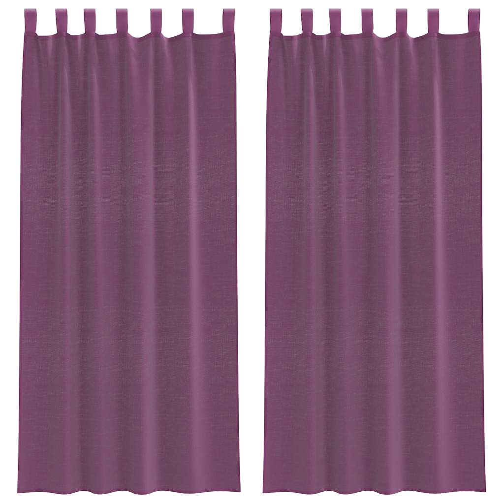 Tende in Voile con Passanti 2 pz Viola 140x245 cm