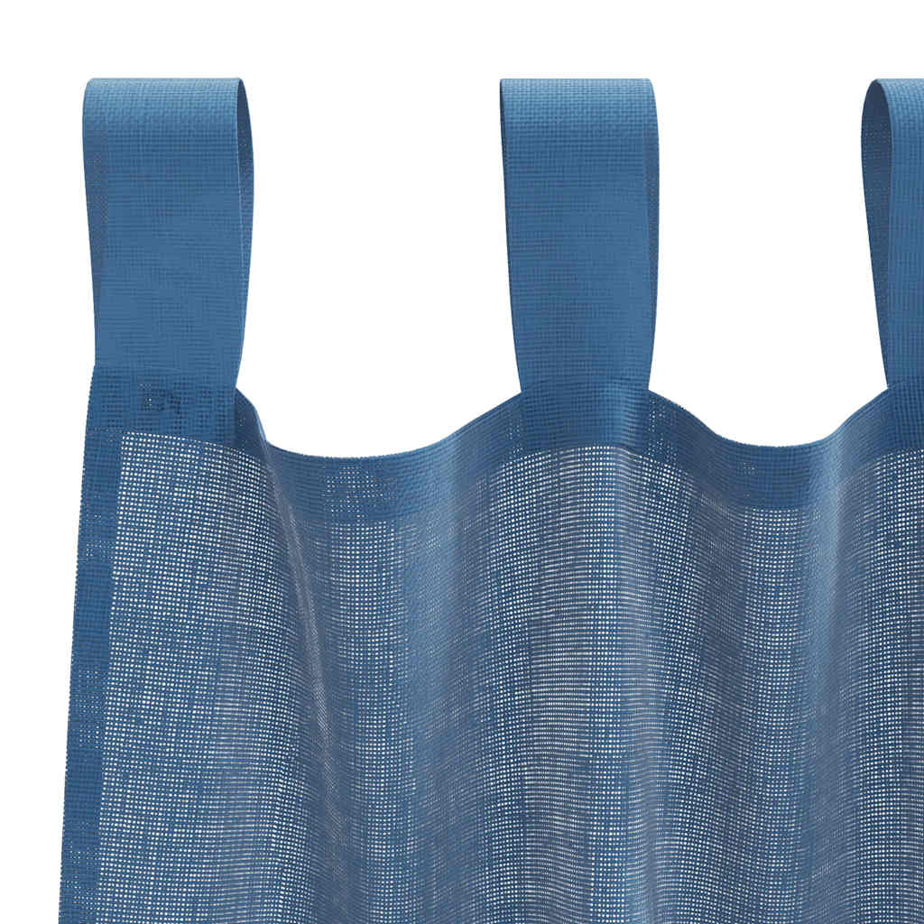 Tende in Voile con Passanti 2 pz Blu Reale 140x225 cm