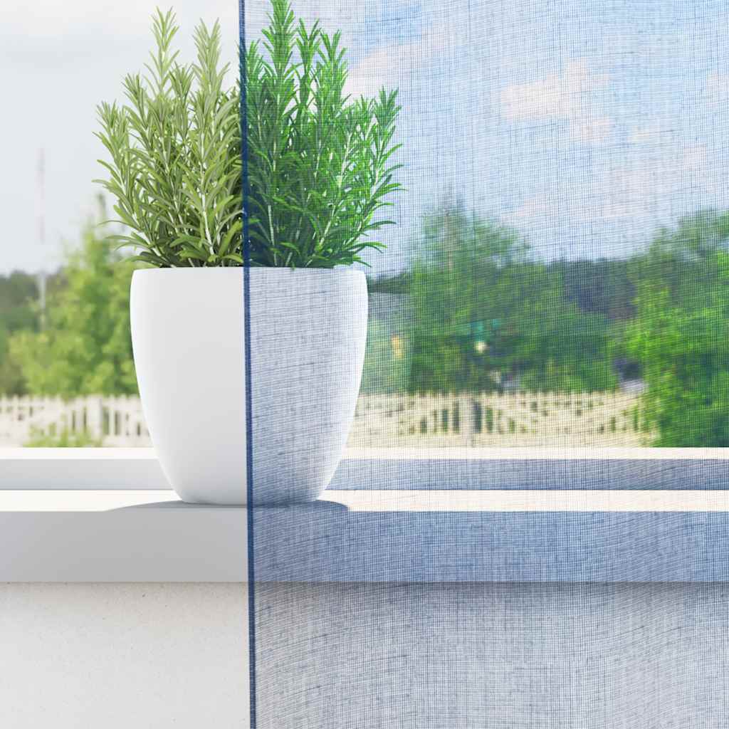 Tende in Voile con Passanti 2 pz Blu Reale 140x245 cm