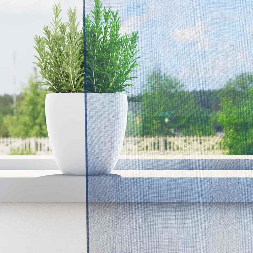 Tende in Voile con Passanti 2 pz Blu Reale 140x260 cm