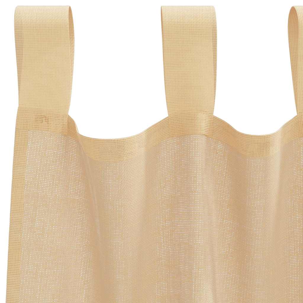 Tende in Voile con Passanti 2 pz Sabbia 140x225 cm