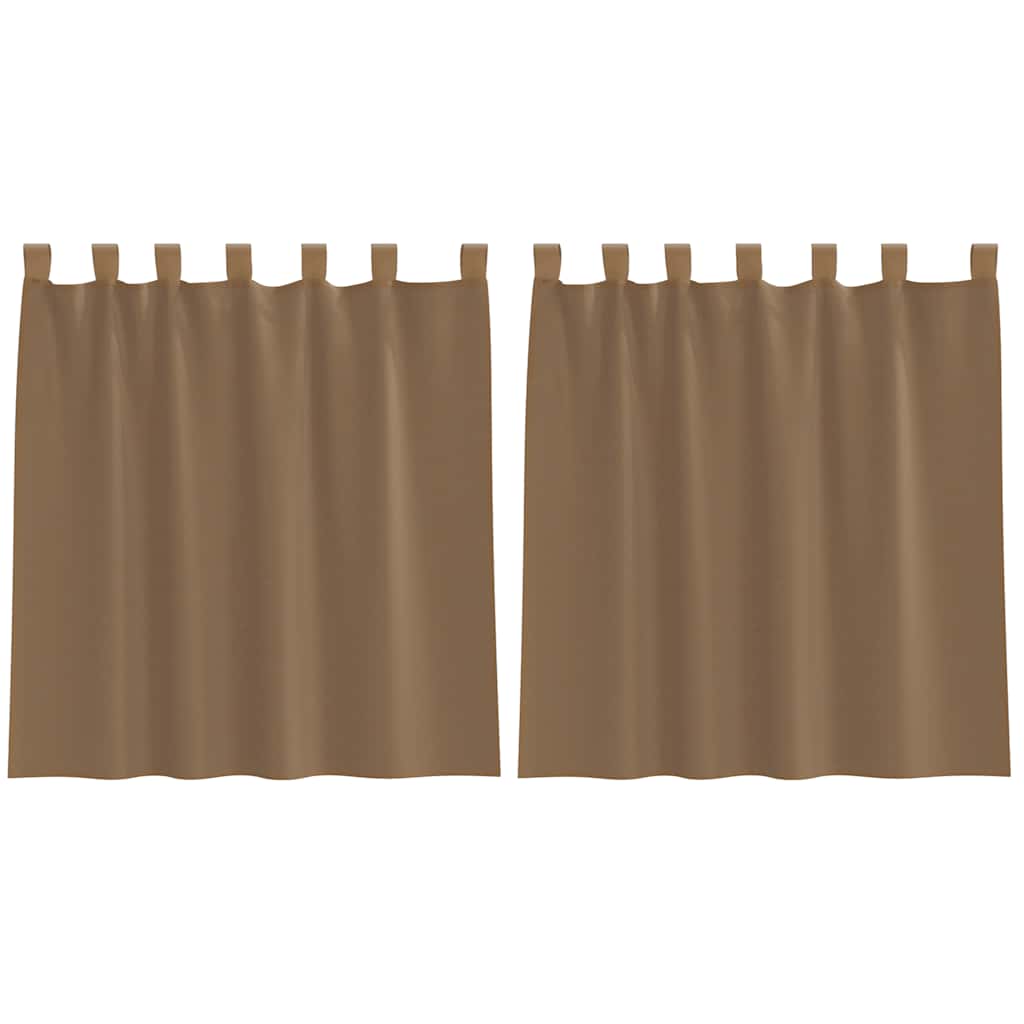 Tende in Voile con Passanti 2 pz Marrone Chiaro 140x140 cm