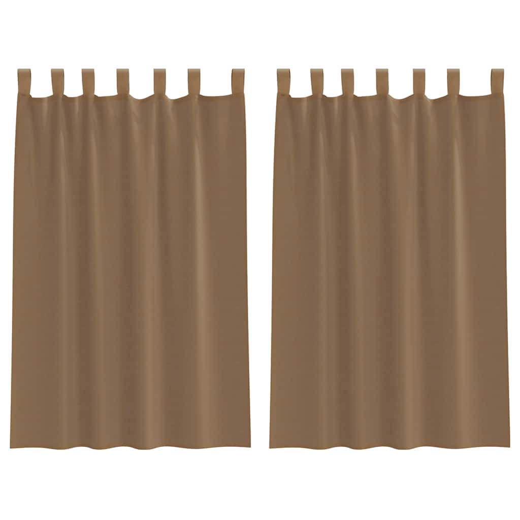 Tende in Voile con Passanti 2 pz Marrone Chiaro 140x175 cm