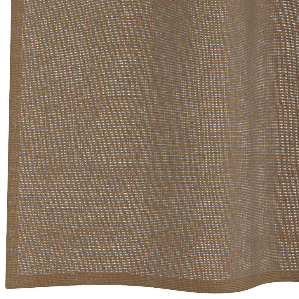 Tende in Voile con Passanti 2 pz Marrone Chiaro 140x175 cm