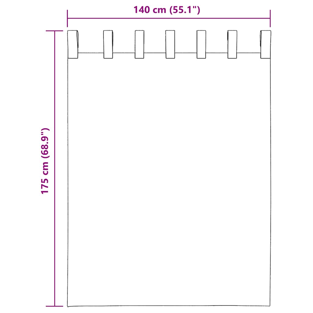 Tende in Voile con Passanti 2 pz Marrone Chiaro 140x175 cm