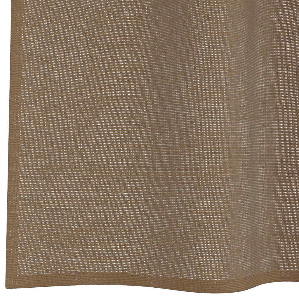 Tende in Voile con Passanti 2 pz Marrone Chiaro 140x225 cm
