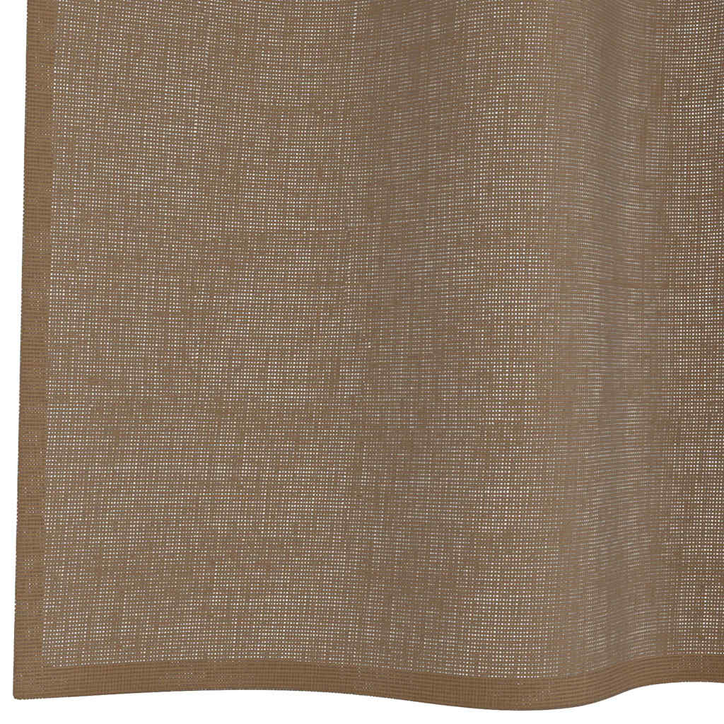 Tende in Voile con Passanti 2 pz Marrone Chiaro 140x260 cm