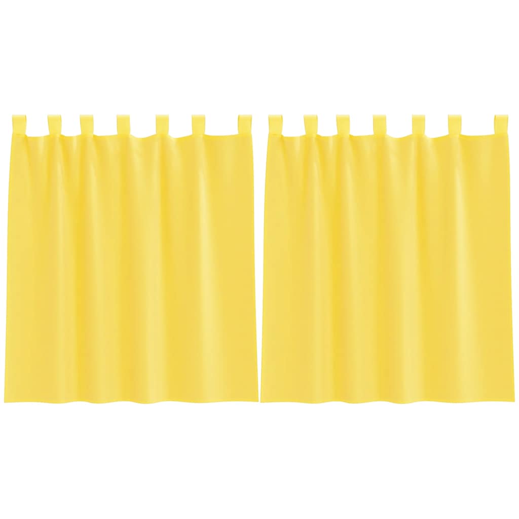 Tende in Voile con Passanti 2 pz Giallo 140x140 cm