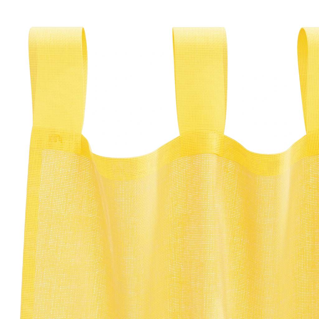 Tende in Voile con Passanti 2 pz Giallo 140x140 cm