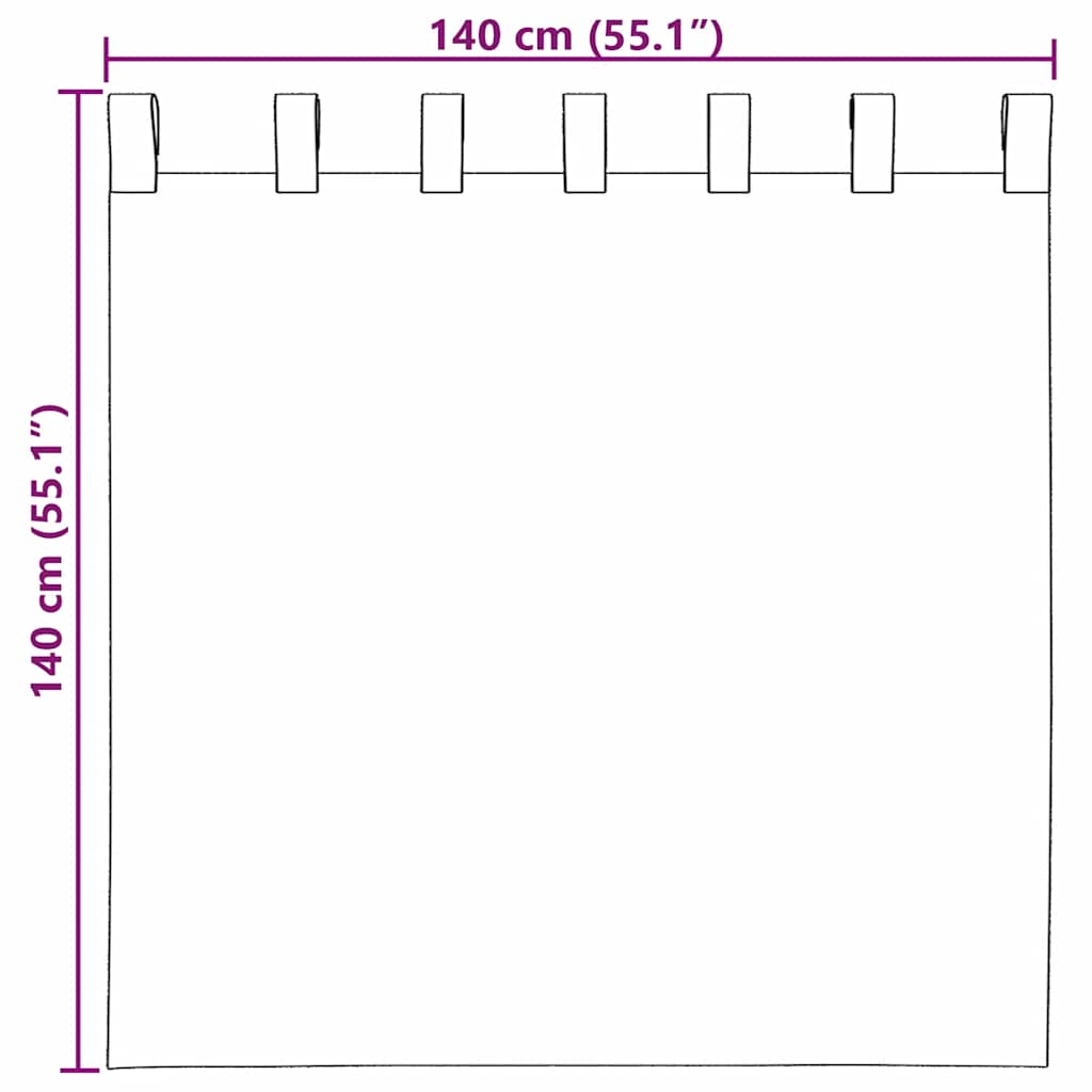 Tende in Voile con Passanti 2 pz Giallo 140x140 cm