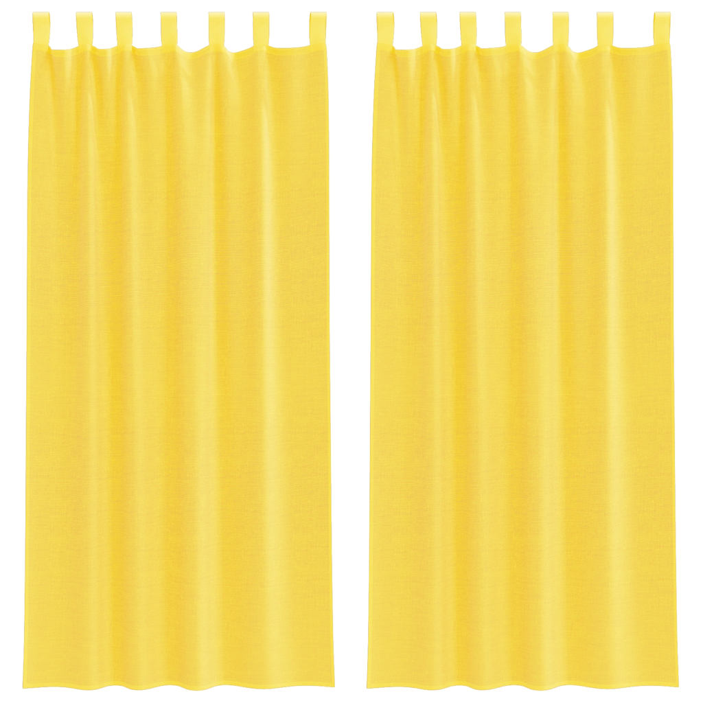 Tende in Voile con Passanti 2 pz Giallo 140x245 cm