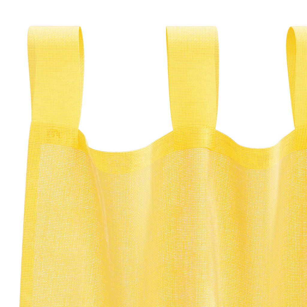 Tende in Voile con Passanti 2 pz Giallo 140x245 cm