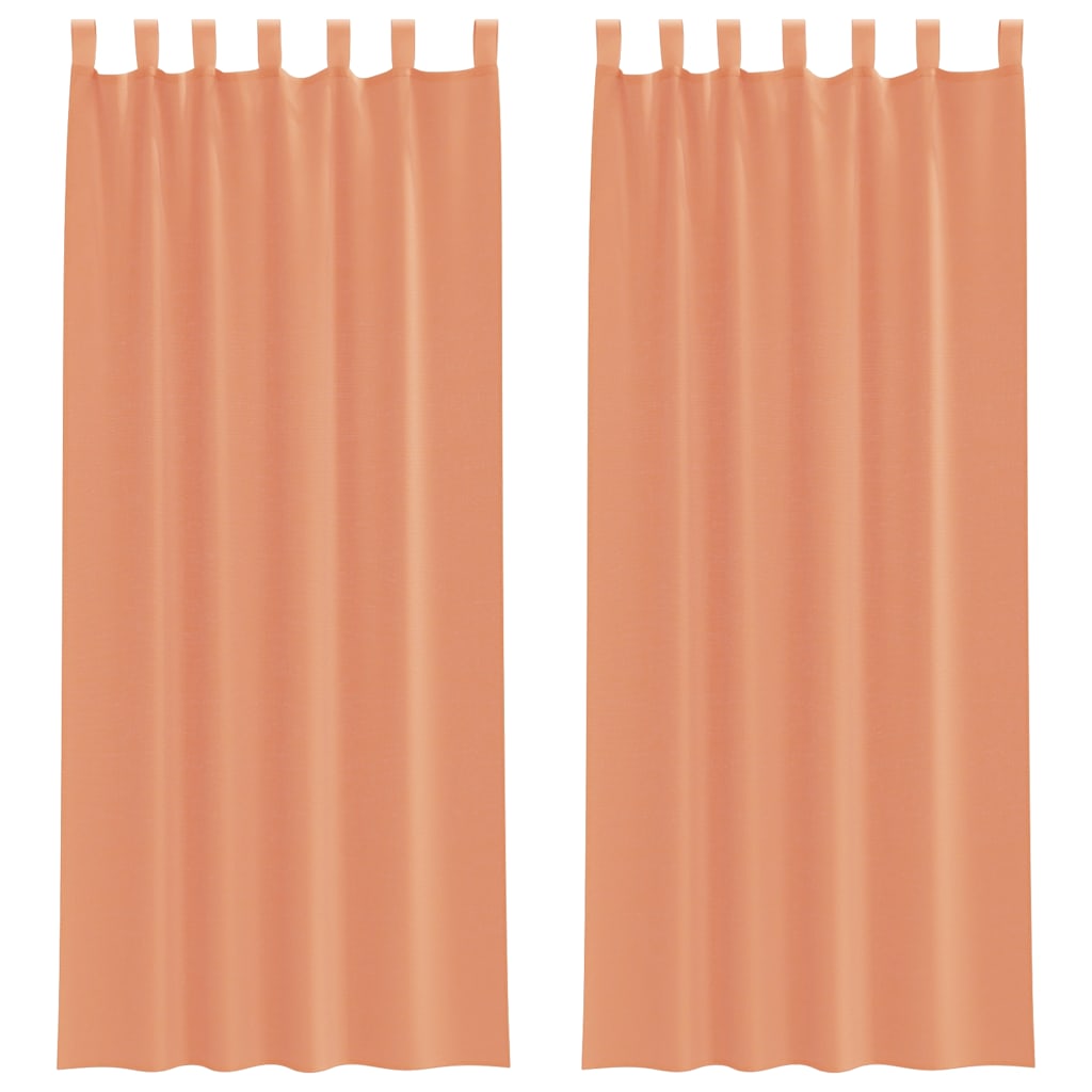 Tende in Voile con Passanti 2 pz Terracotta 140x260 cm