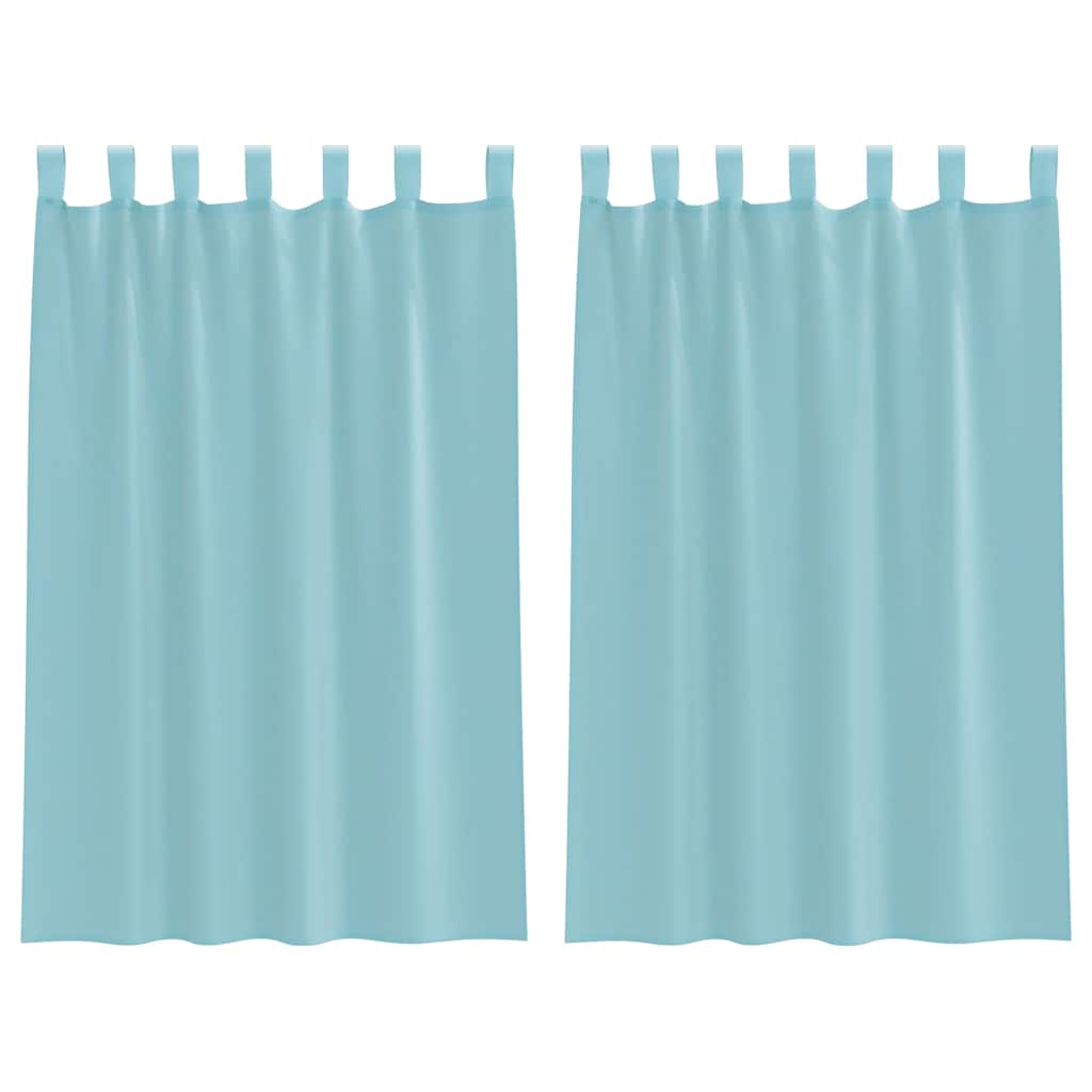 Tende in Voile con Passanti 2 pz Turchese 140x175 cm