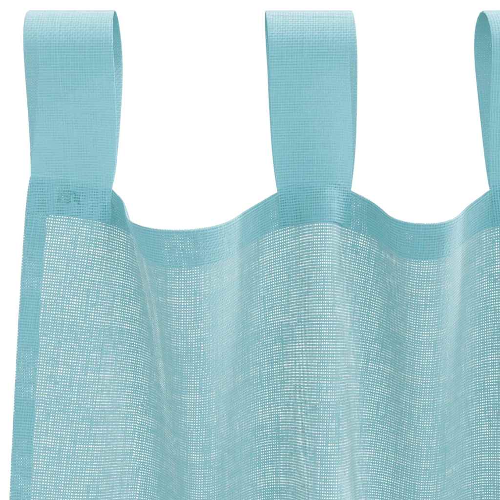 Tende in Voile con Passanti 2 pz Turchese 140x175 cm
