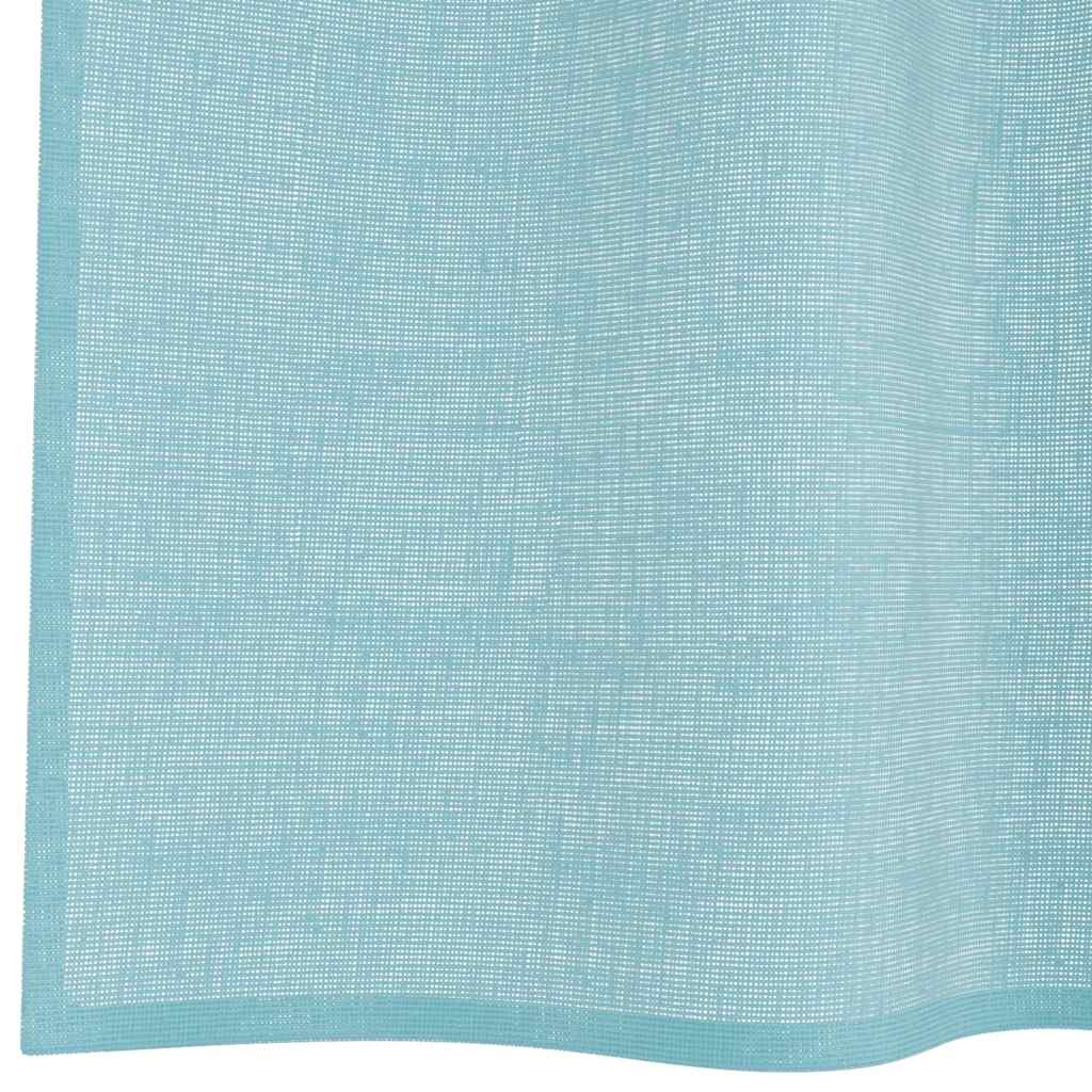 Tende in Voile con Passanti 2 pz Turchese 140x225 cm