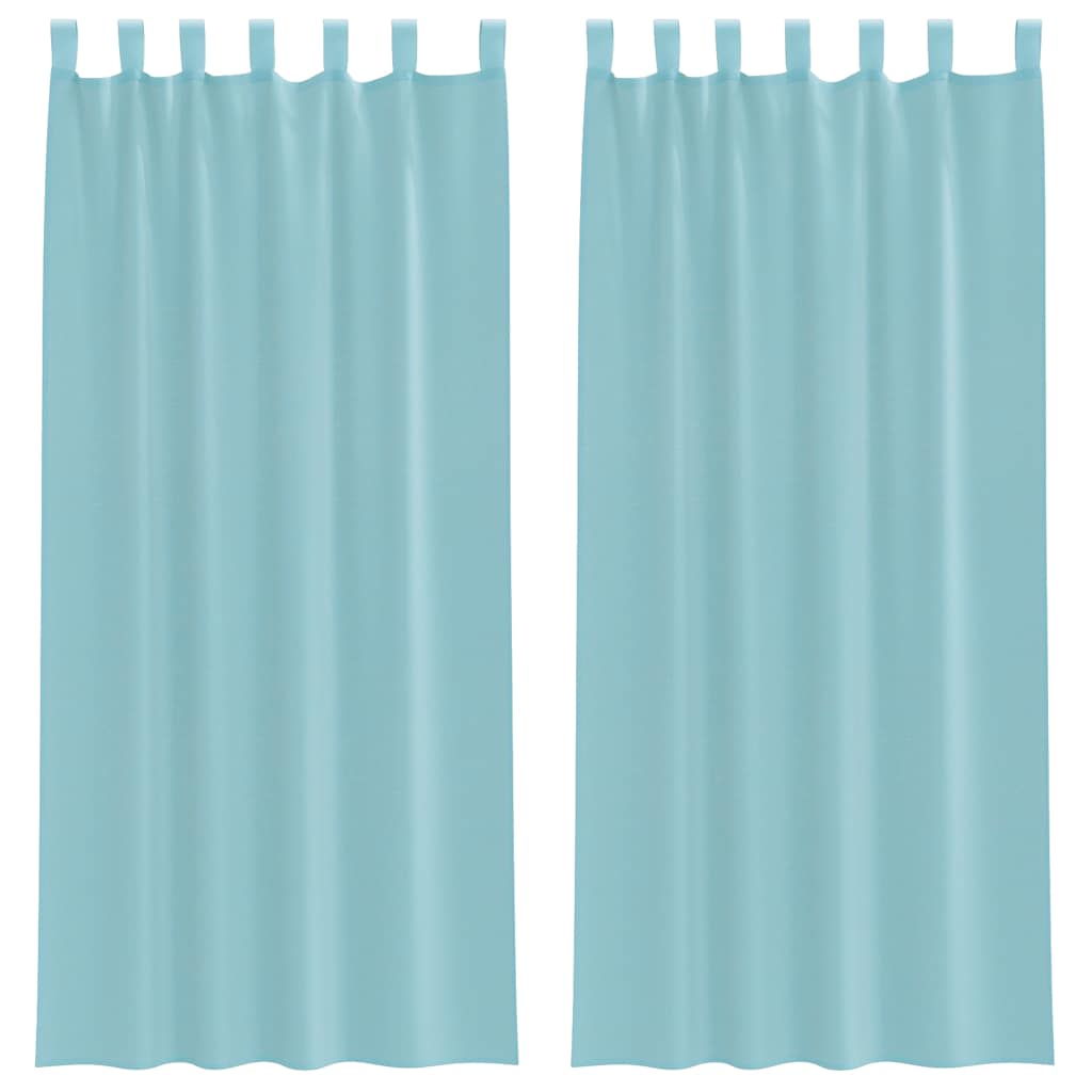 Tende in Voile con Passanti 2 pz Turchese 140x245 cm