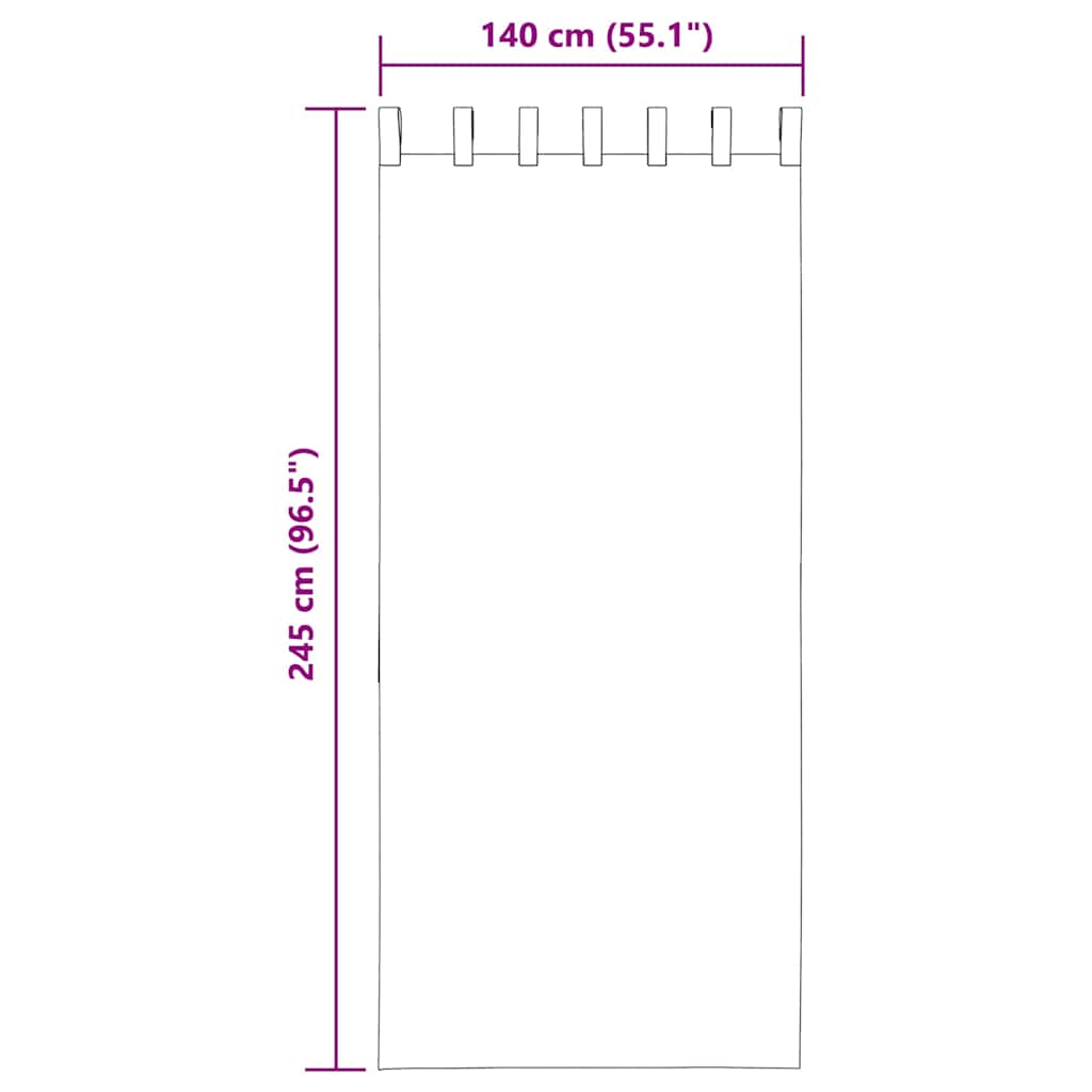 Tende in Voile con Passanti 2 pz Turchese 140x245 cm