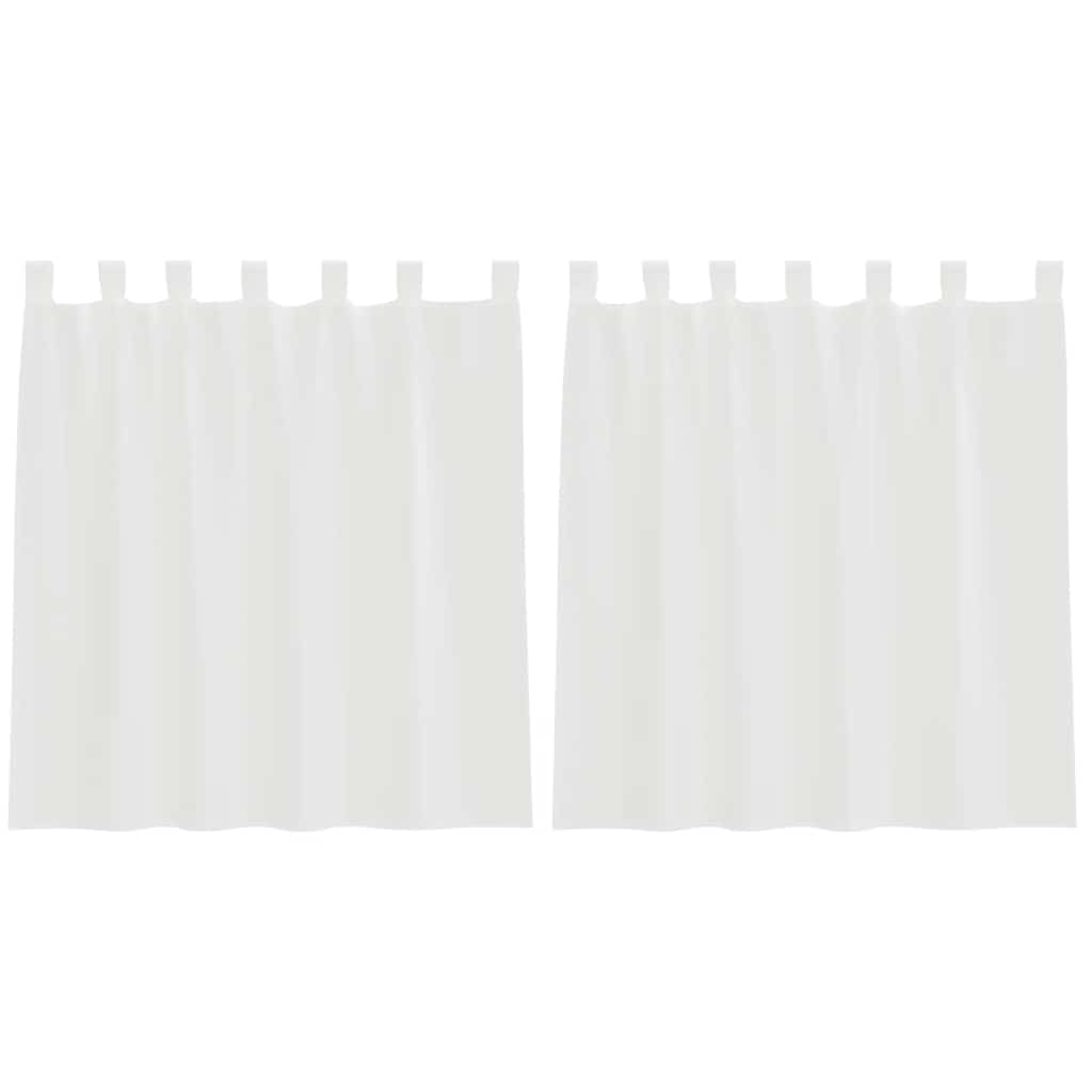 Tende in Voile con Passanti 2 pz Bianco 140x140 cm