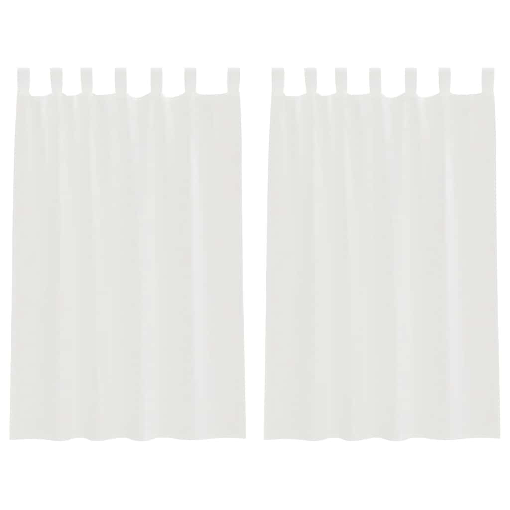Tende in Voile con Passanti 2 pz Bianco 140x175 cm