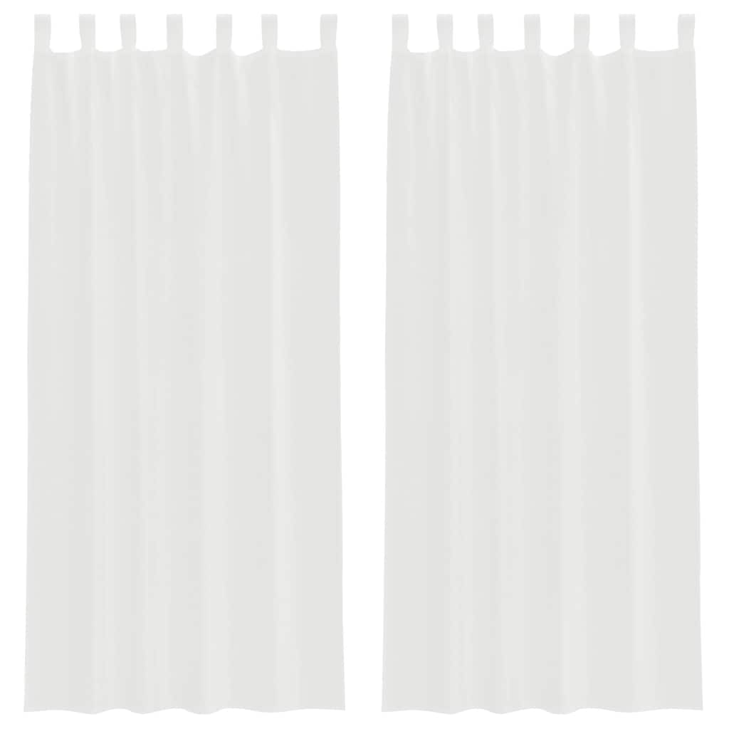 Tende in Voile con Passanti 2 pz Bianco 140x225 cm