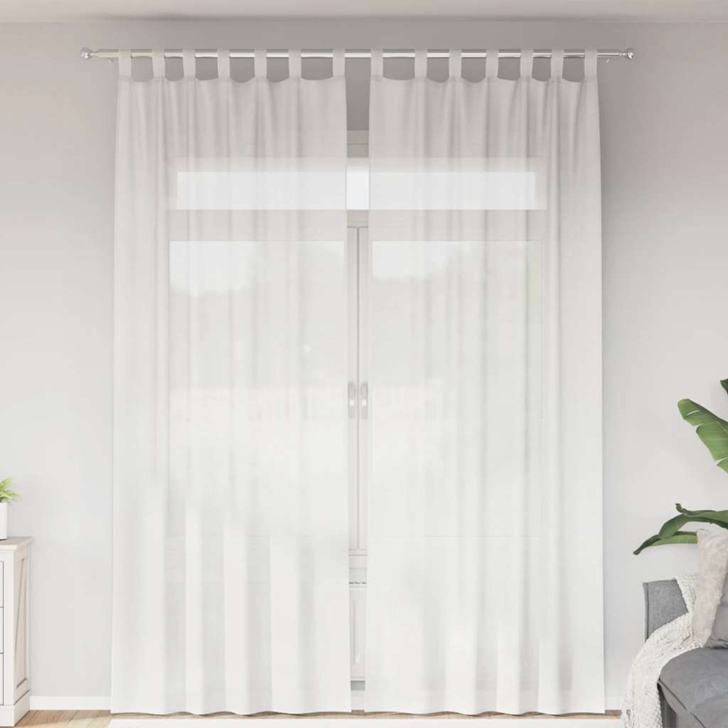 Tende in Voile con Passanti 2 pz Bianco 140x260 cm