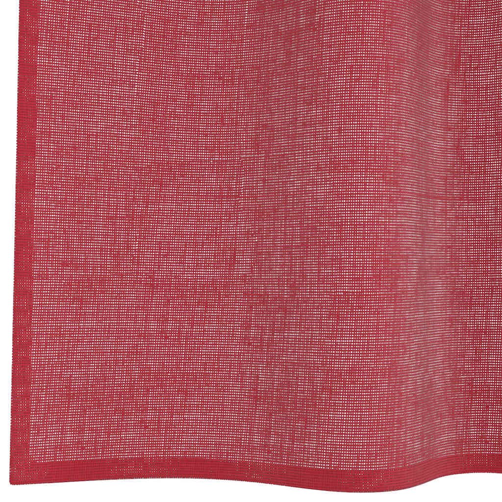 Tende in Voile con Passanti 2 pz Rosso Vino 140x140 cm