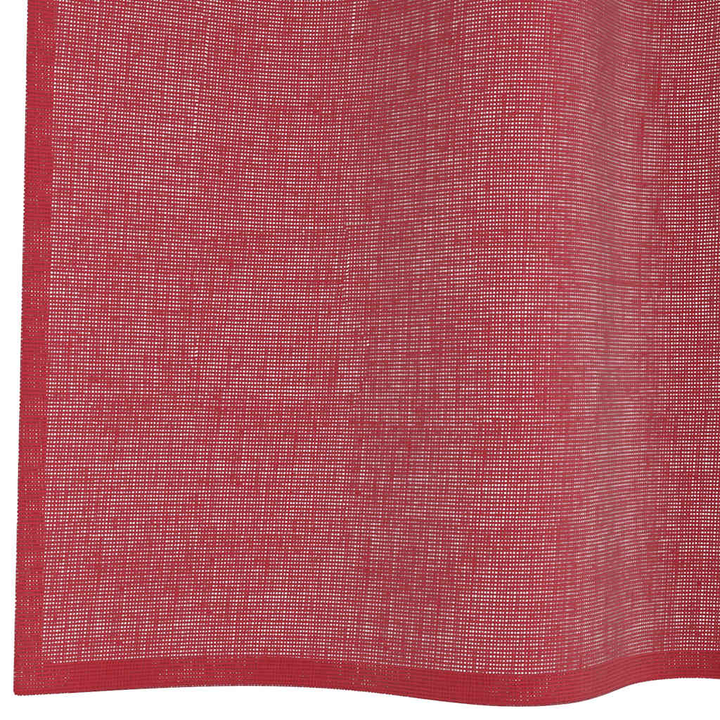 Tende in Voile con Passanti 2 pz Rosso Vino 140x225 cm