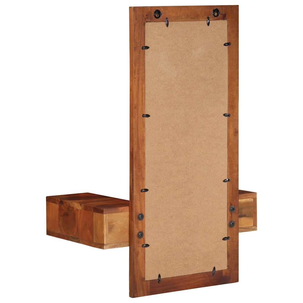 Specchio da Parete c/ Cassetti 60x33x90cm Legno Massello Acacia