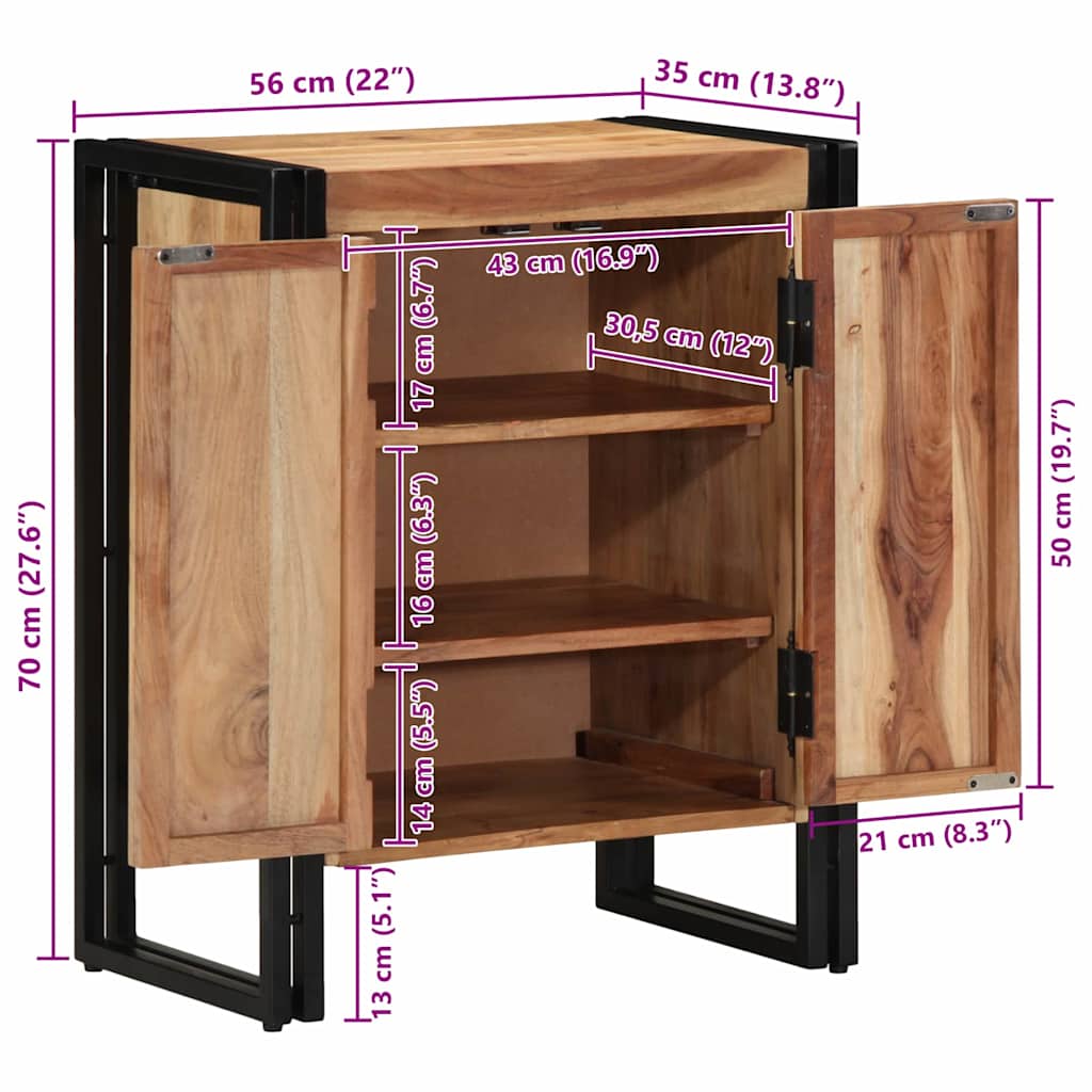 Mobile per scarpe 56 x 35 x 70 cm Legno massello di acacia