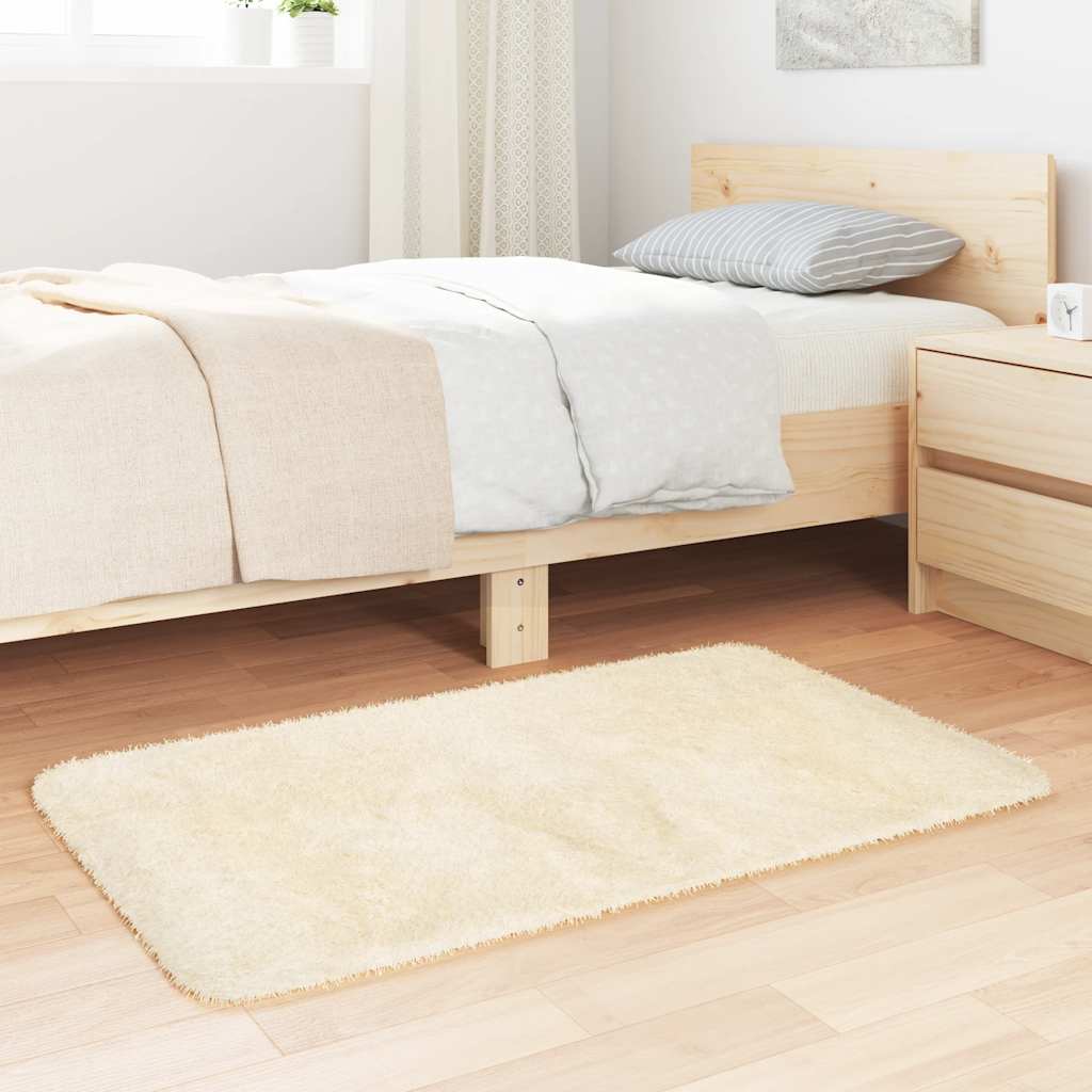 Tappeto Shaggy a Pelo Lungo NAVARRA Crema 60x100 cm poliestere