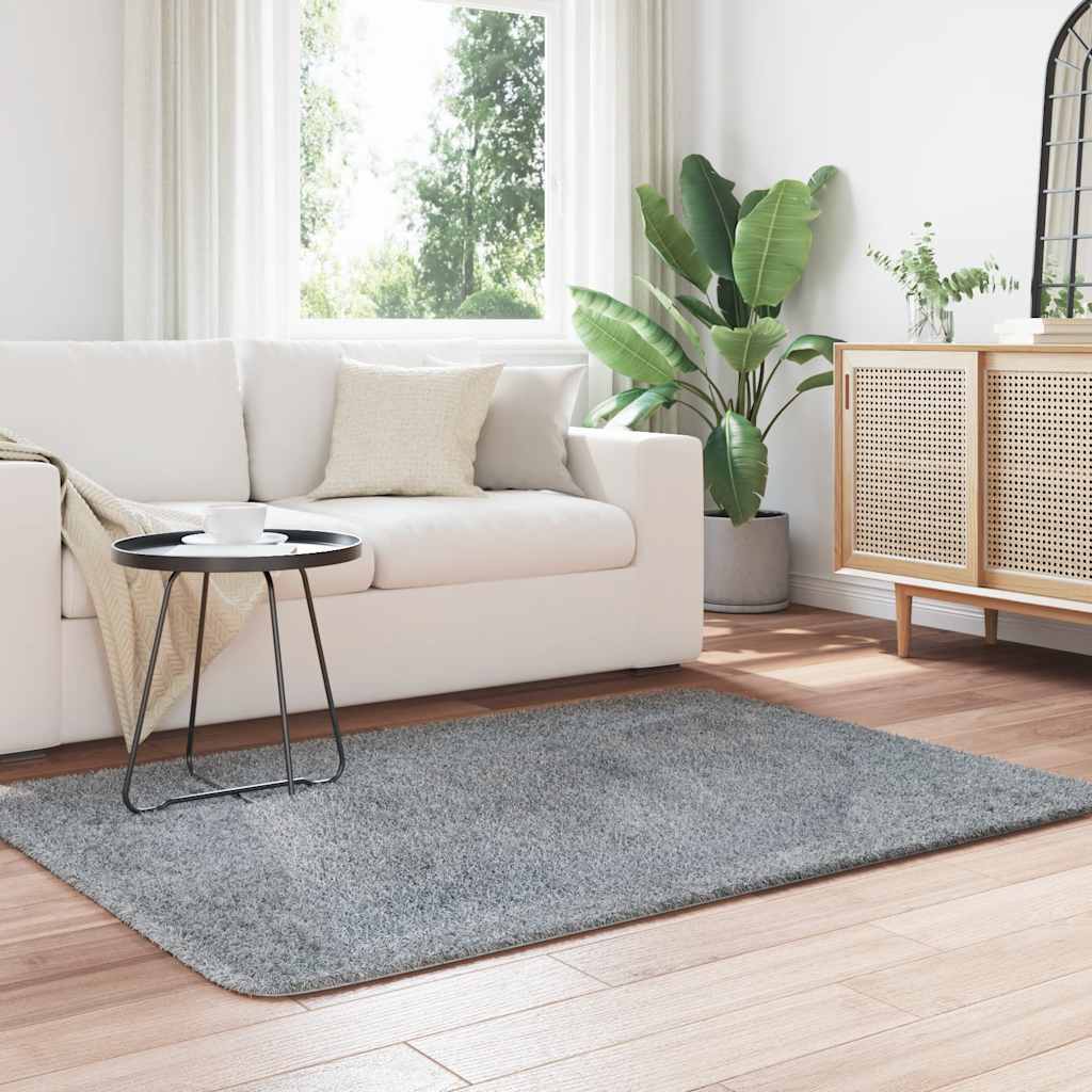 Tappeto Shaggy a Pelo Lungo NAVARRA Grigio Chiaro 120x170 cm