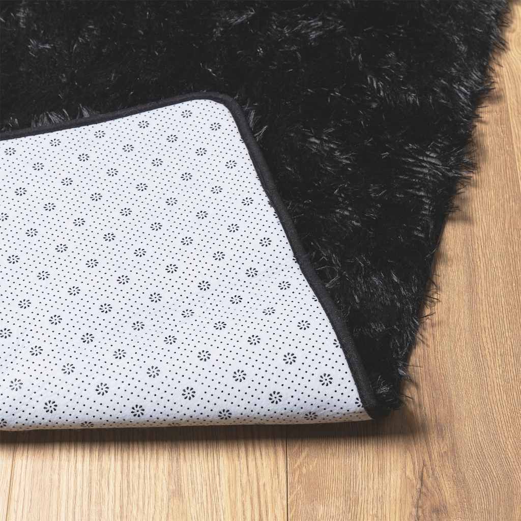 Tappeto Shaggy a Pelo Lungo NAVARRA Nero 130x200 cm poliestere