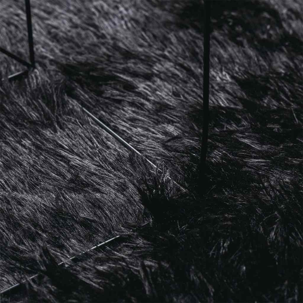 Tappeto Shaggy a Pelo Lungo NAVARRA Nero 130x200 cm poliestere