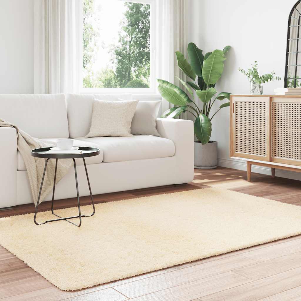 Tappeto Shaggy a Pelo Lungo NAVARRA Crema 130x200 cm poliestere
