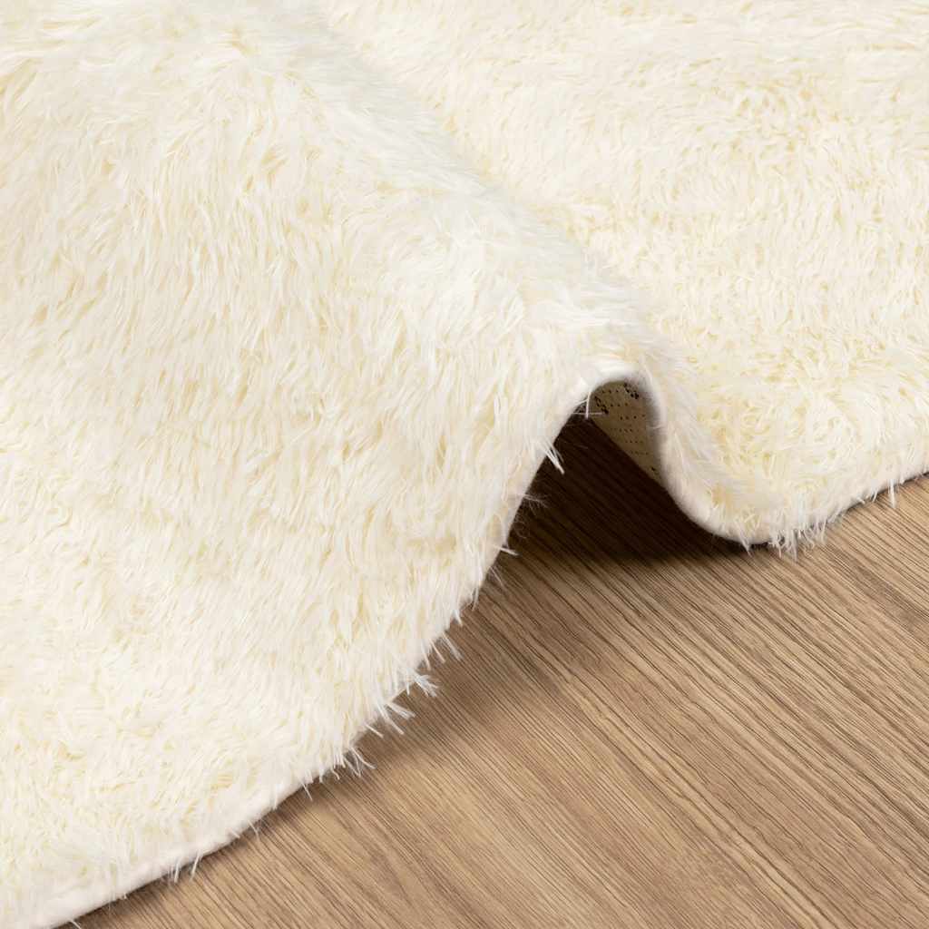 Tappeto Shaggy a Pelo Lungo NAVARRA Crema 130x200 cm poliestere