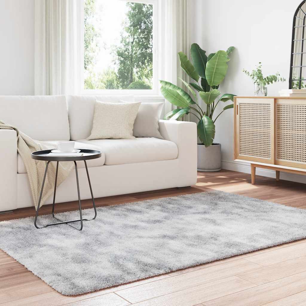 Tappeto Shaggy a Pelo Lungo NAVARRA Grigio Argento 130x200cm