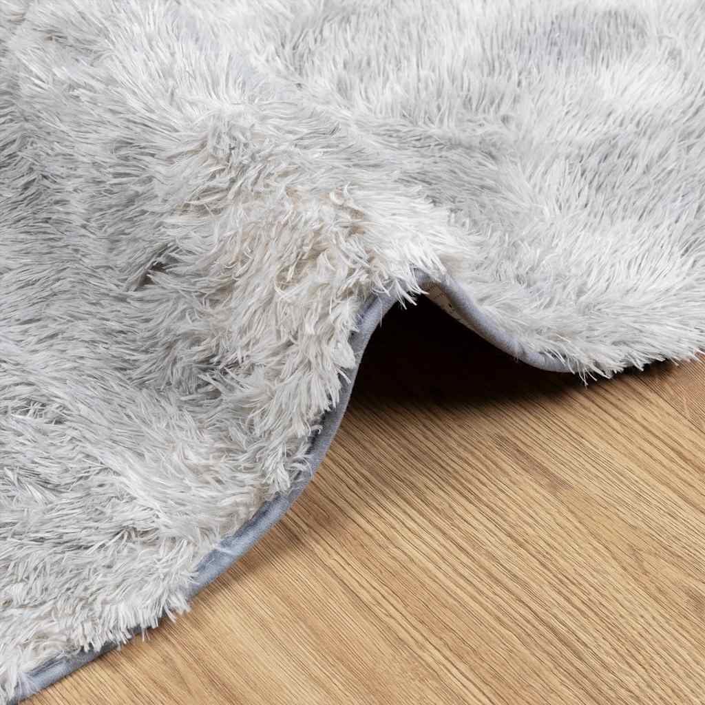 Tappeto Shaggy a Pelo Lungo NAVARRA Grigio Argento 130x200cm